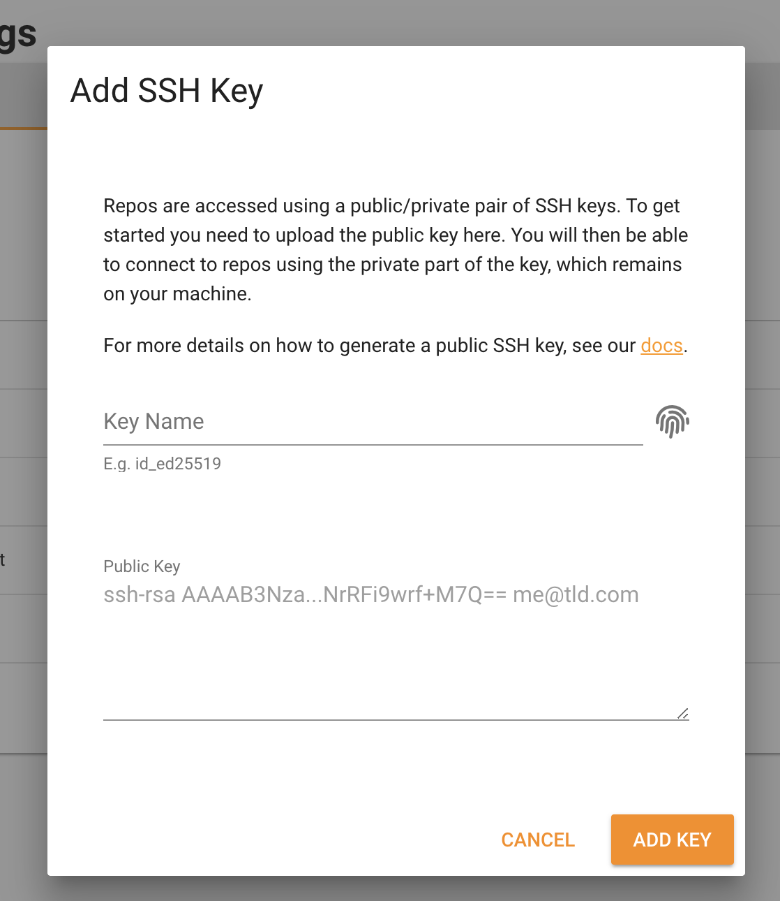 Aggiunta della chiave SSH su BorgBase